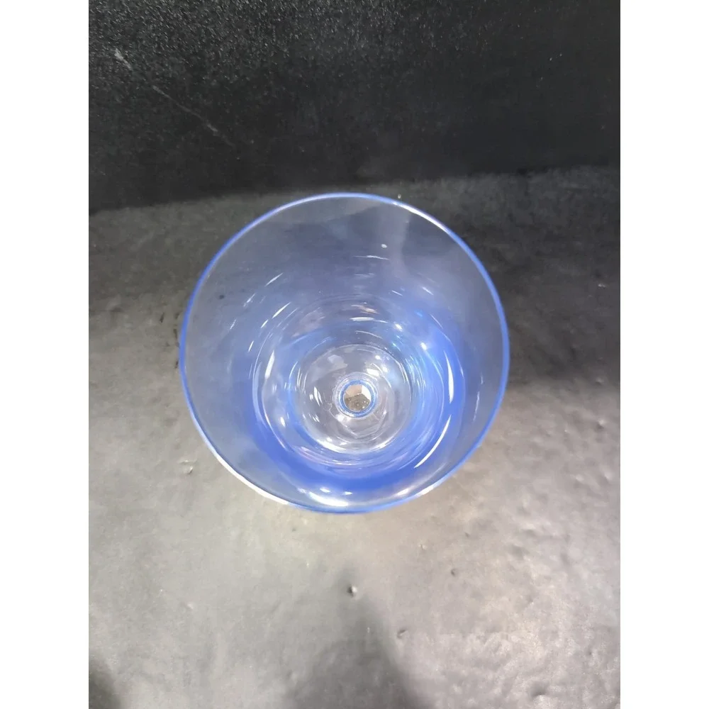 Miller Roganka Alfresco Blue Water Goblet,‎ Lead Crystal Glassware, Hand Blown